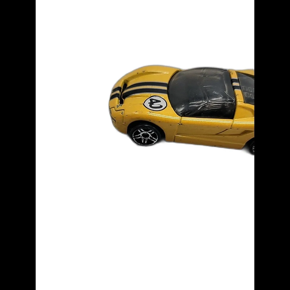 Hot Wheels 40 Somethin' Toy Car Diecast 2001 Yellow Black Stripes Tinted 1:64